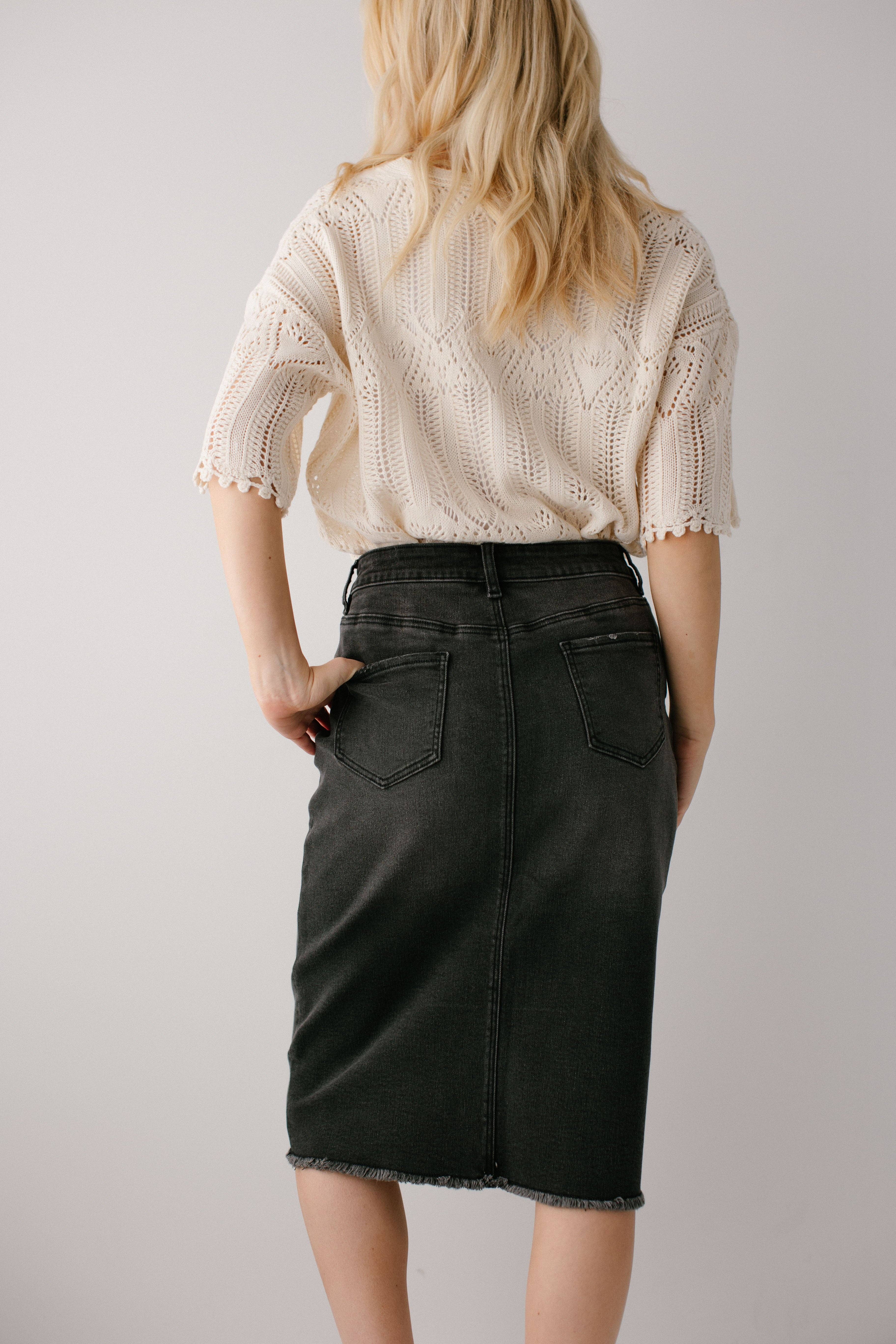 The Main Street Exchange - Wholesale Skirt - Women's - 'Nala' Distressed Denim Skirt4