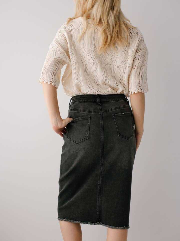 The Main Street Exchange - Wholesale Skirt - Women's - 'Nala' Distressed Denim Skirt4