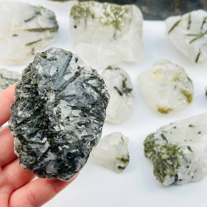 Rock Paradise - Wholesale Spiritual Stone/Crystal - Green Tourmaline Rough Crystal on Matrix