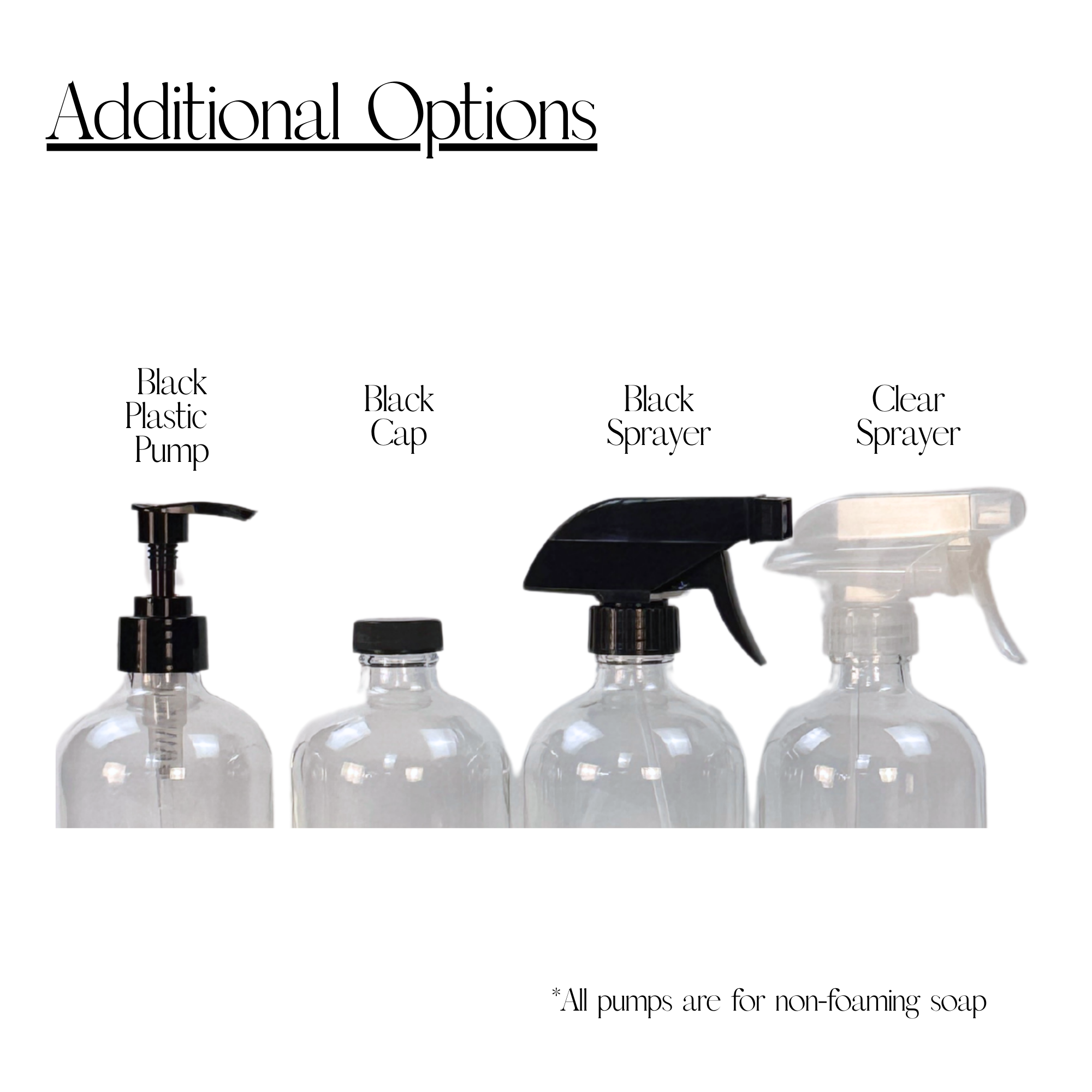 Blush Apothecary – wholesale Soap dispenser – Clear Glass Dispenser Bottle | 8 or 16-ounce8