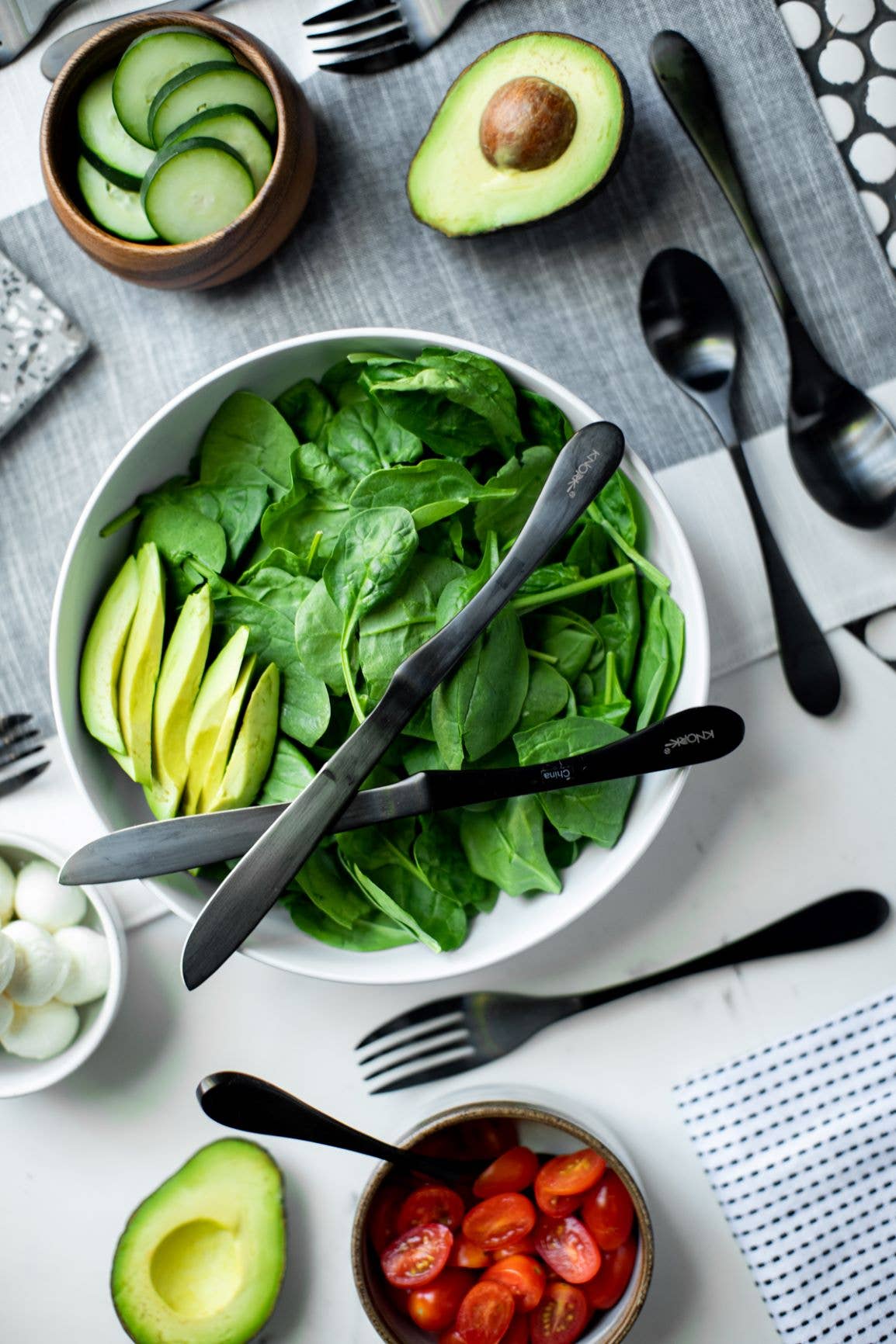 Knork Flatware – Conjunto de talheres por atacado – Talheres de titânio preto fosco - conjunto de 20 peças9