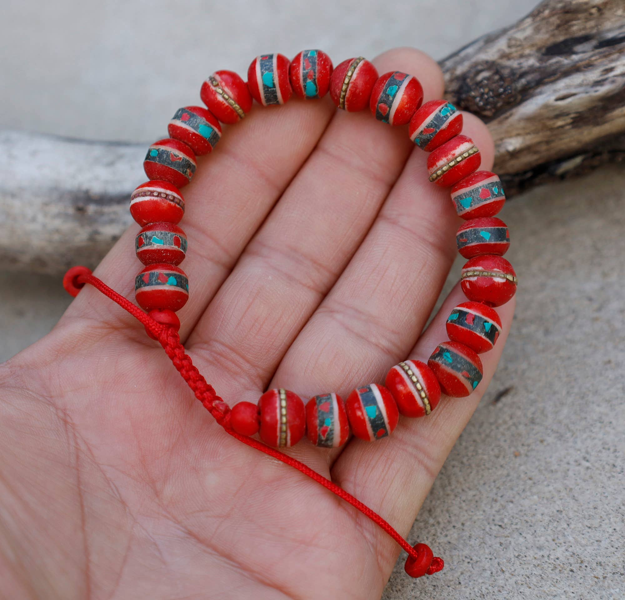 Lungta Imports - Wholesale Ketting met gebedskralen - Tibetaanse meditatie geneeskunde Yak Bone 21 kralen pols mala1