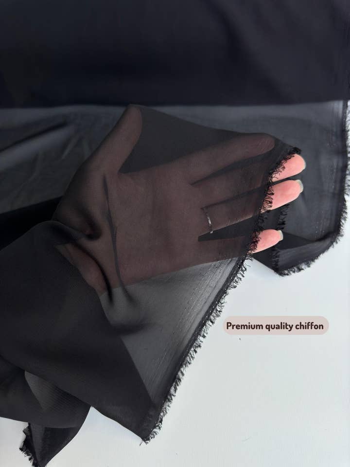 Black Chiffon Fabric, Sold By Yard See Through Fabric, Black and other Purchase Wholesale chiffon. Free Returns & Net 60 Terms on Faire trending on Faire.