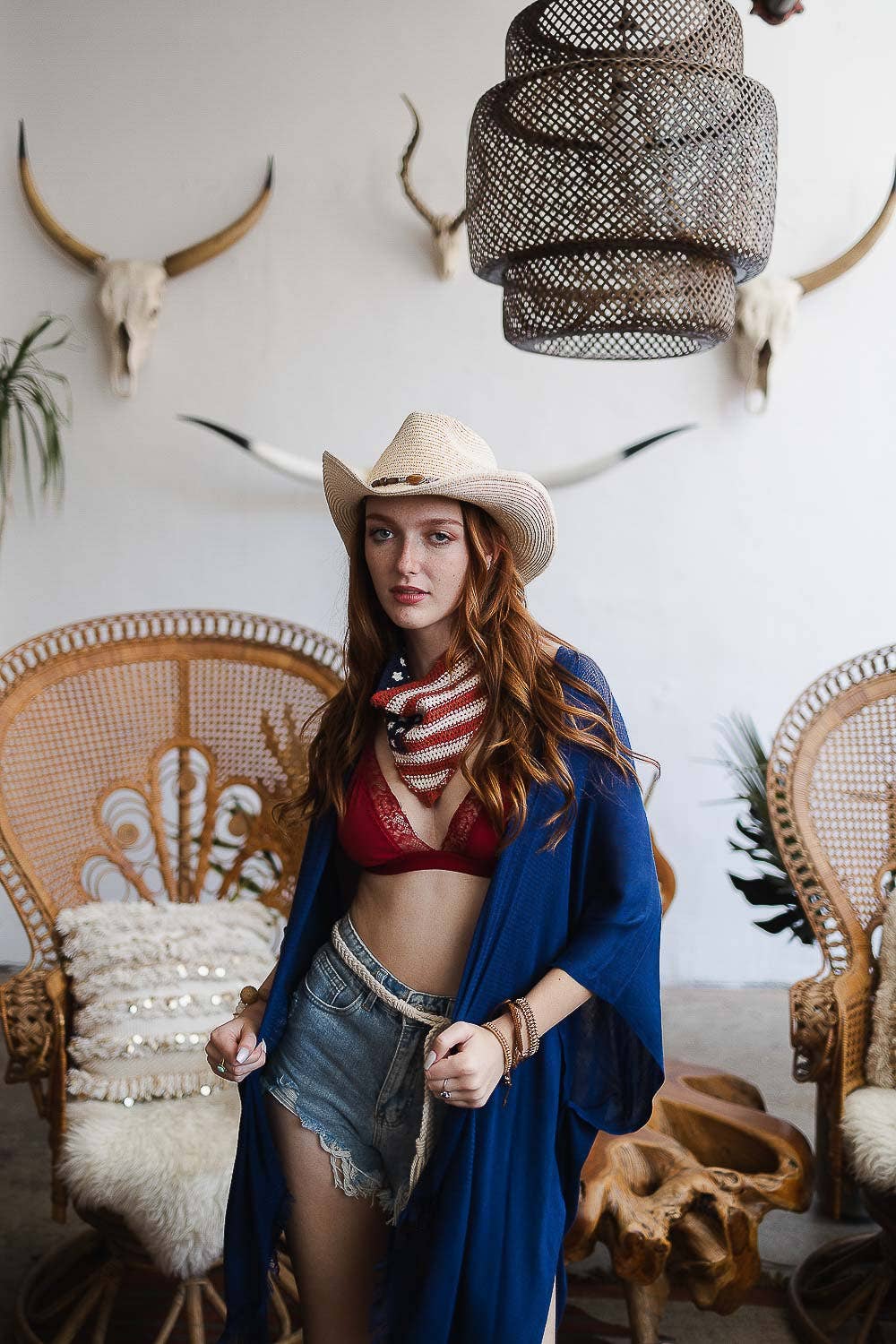 Leto Accessories - Wholesale Bandana - Women's - 🇺🇸 Crochet American Flag Hair Bandana - Patriotic Style1