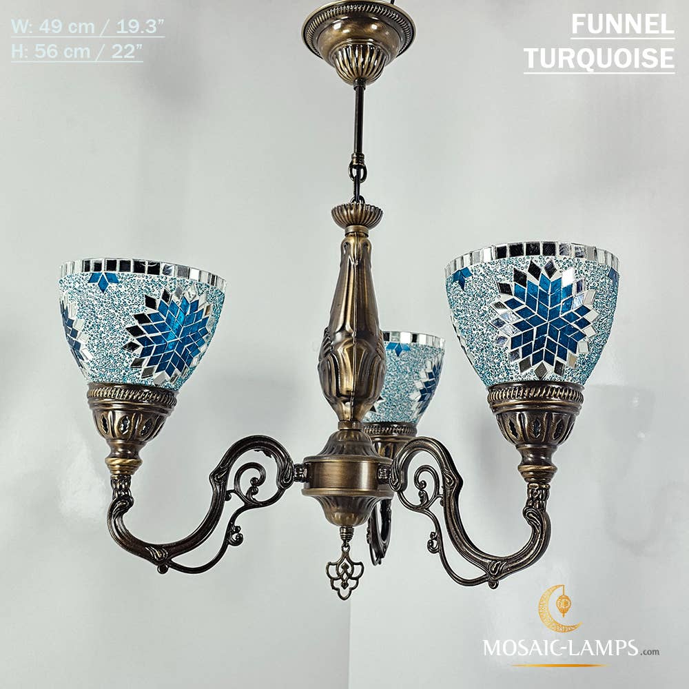 Mosaic Lamps – Candeeiro/lâmpada suspensa por atacado – Mosaico 3 Globo Feito à Mão Turco Marroquino Árabe Oriental Boh41