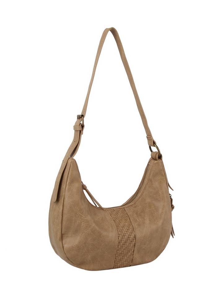 Bolsa de ombro superdimensionada média com detalhes em tecido Calin por atacado de HR CORP