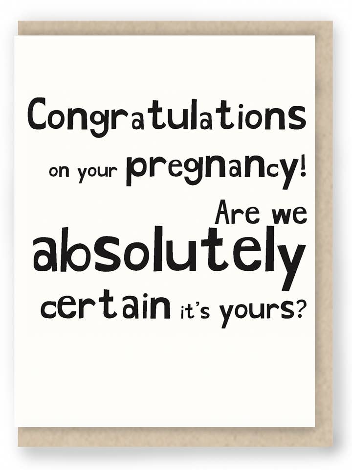 4029: Funny Baby / Pregnancy / New Mother ... for wholesale by Hit and Run Greetings