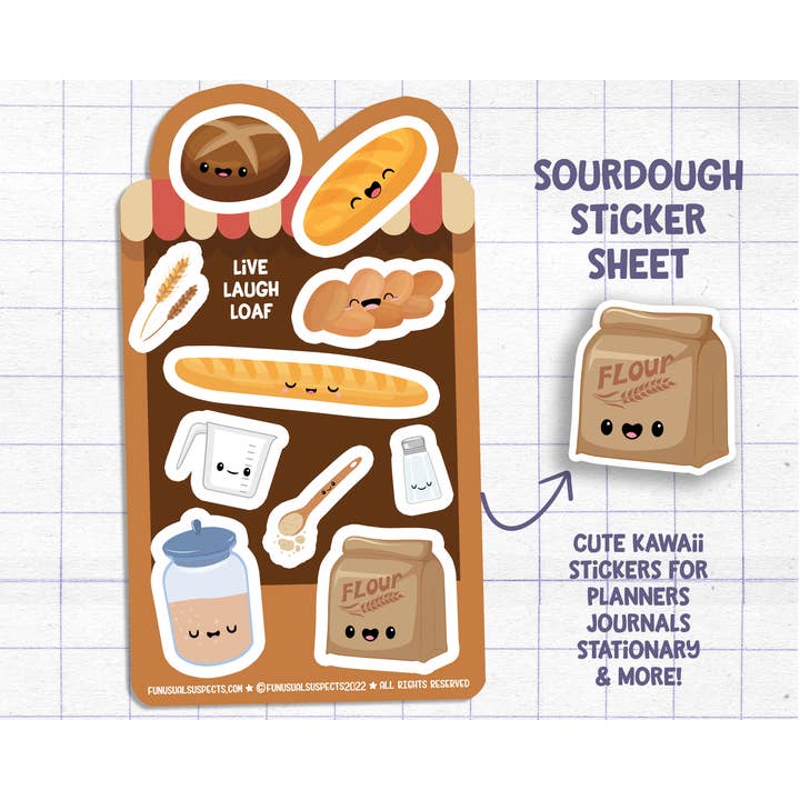 Feuille d'autocollants au levain pour la vente par FunUsual Suspects