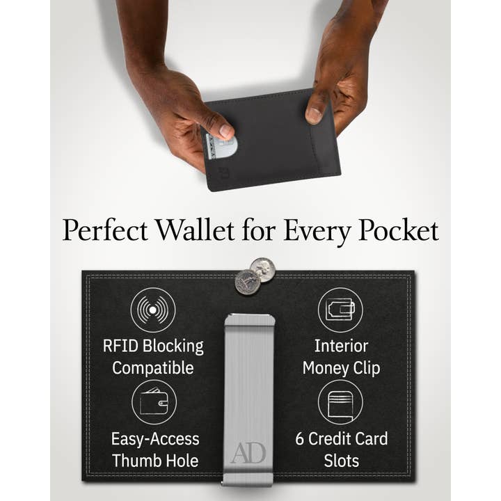 Access Denied Accessories - Wholesale Wallet - Men's - Real Leather Wallets For Men Money Clip Bifold Wallet RFID31