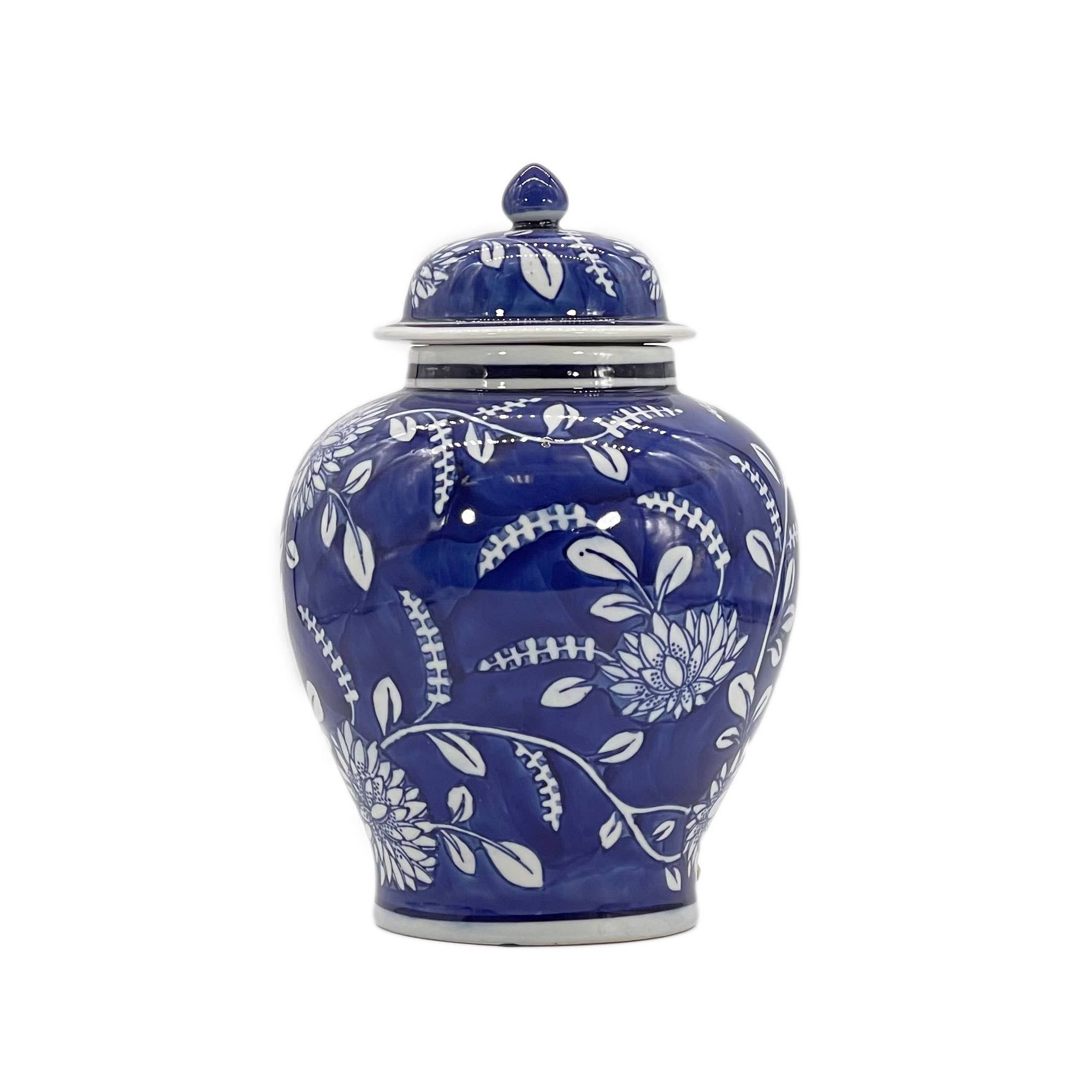 Galt International Company - Vente Bocal décoratif - Jarre en céramique chinoiserie florale 30 cm33