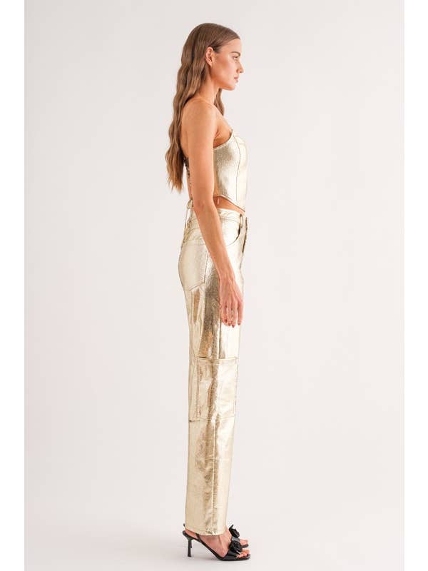 Gaia Gold Corset Top for wholesale on Faire