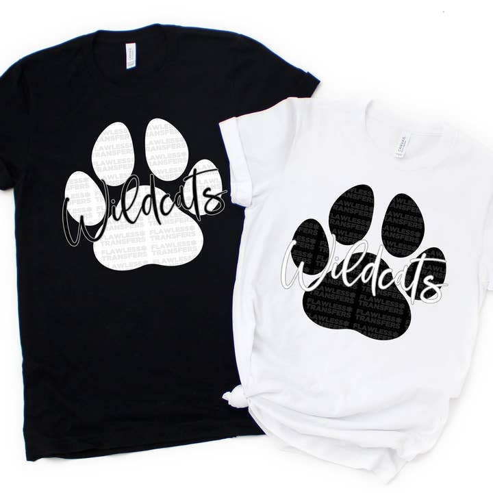 Transferencia DTF Huella de Gato Montés para venta al por mayor de Flawless Transfers