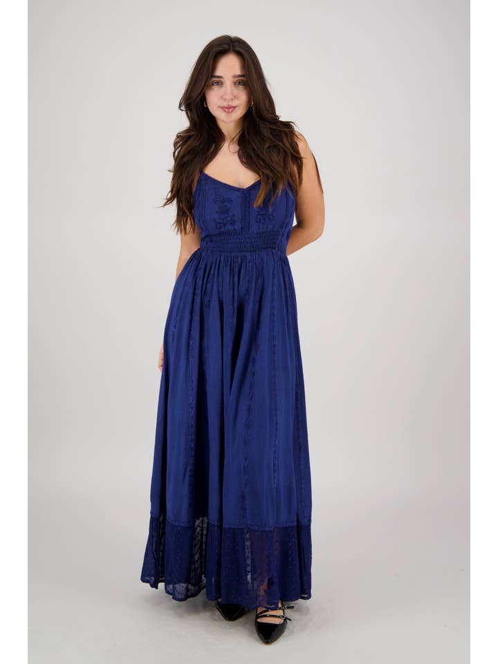 Advance Apparels - Wholesale Dress - Women's - Sheer Hem Smocked Maxi Dress ADL-2532428