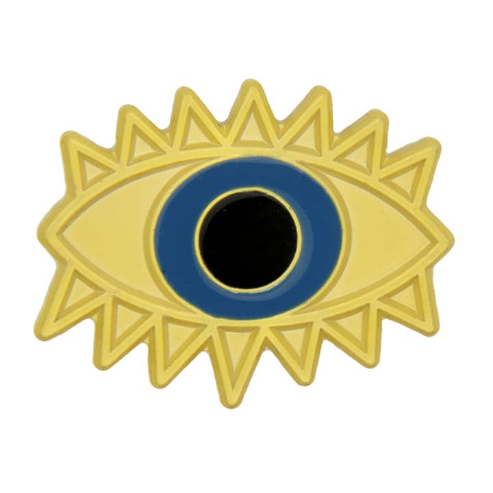 eye pin matt gold blue for wholesale by Godert Amsterdam