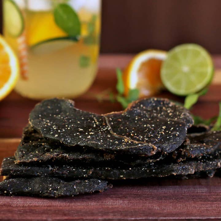 Mahogany Smoked Meats - Wholesale Jerky - Black Peppered Elk Jerky - All-Natural, 3oz3