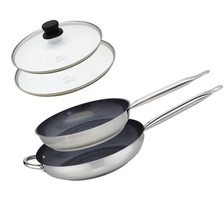 2 ceramic cooking pans without PFAS and lids for wholesale by Elo