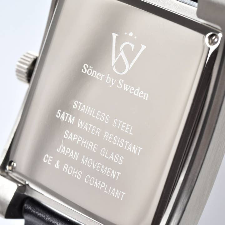 SÖNER – Engroshandel Armbåndsur - Herre – Firkantet ur, Legacy K børstet stål | Grøn urskive5