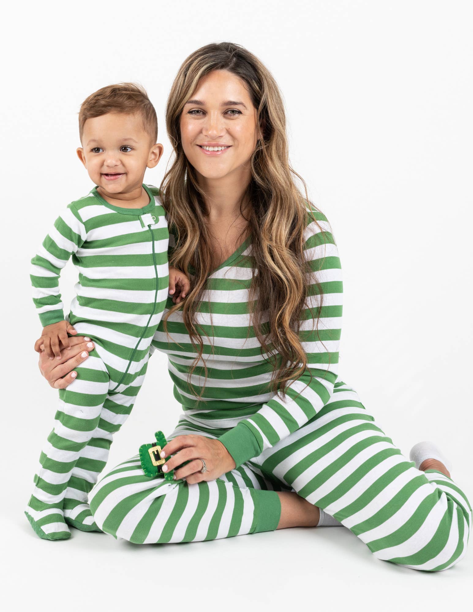 Leveret Pajamas – Fato de dormir – Bebé por atacado – Pijama de Pijama com Riscas de Pijama de Pés-Algodão para Crianças para o Natal2