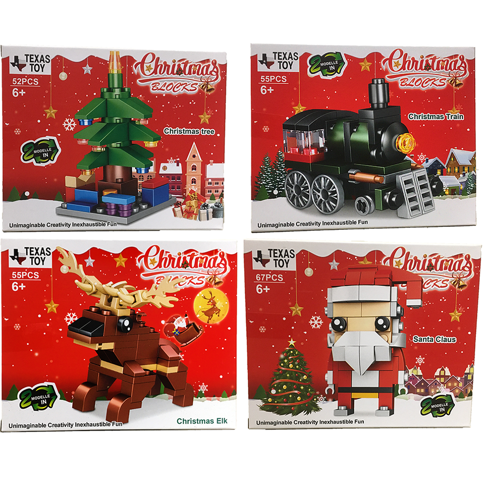 Texas Toy Distribution - Wholesale Building Set - Kids - Christmas Blocks Display Set, Stocking Stuffer XMas Brick Kits2