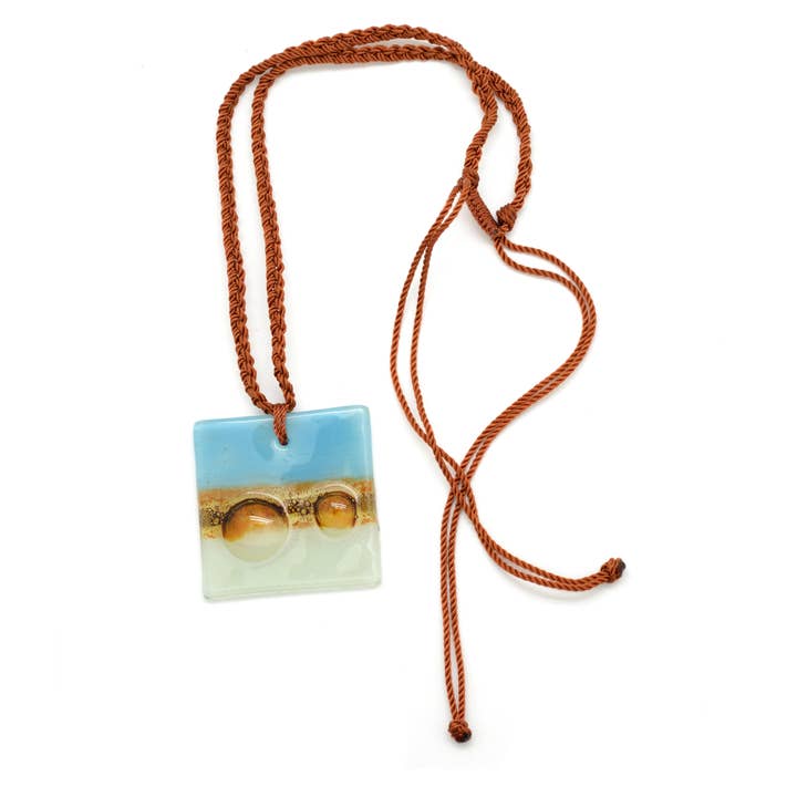 Dunitz & Company - Wholesale Pendant/Charm Necklace - Square Glass Pendant Necklace1