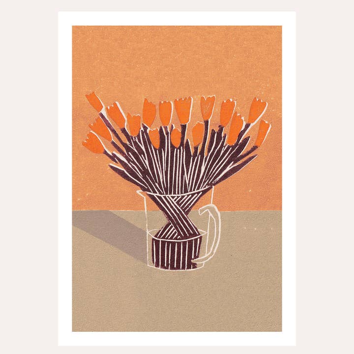 Kunsttryk 'Orange Emperor' Vægkunst for engroshandel hos Luiza Holub