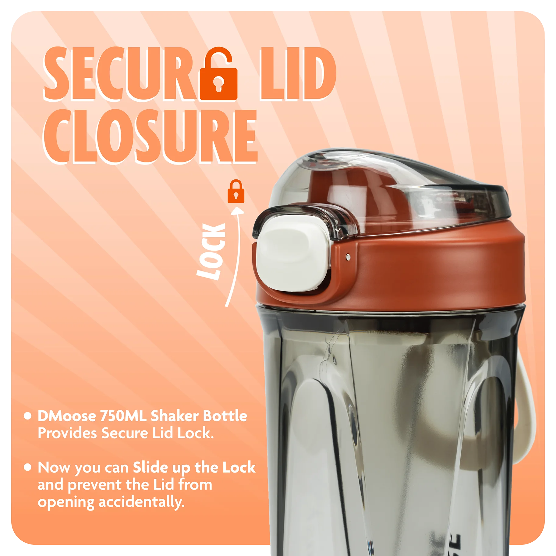 DMOOSE - Wholesale Water bottle - DMoose Workout Shaker Bottle - 750ml4