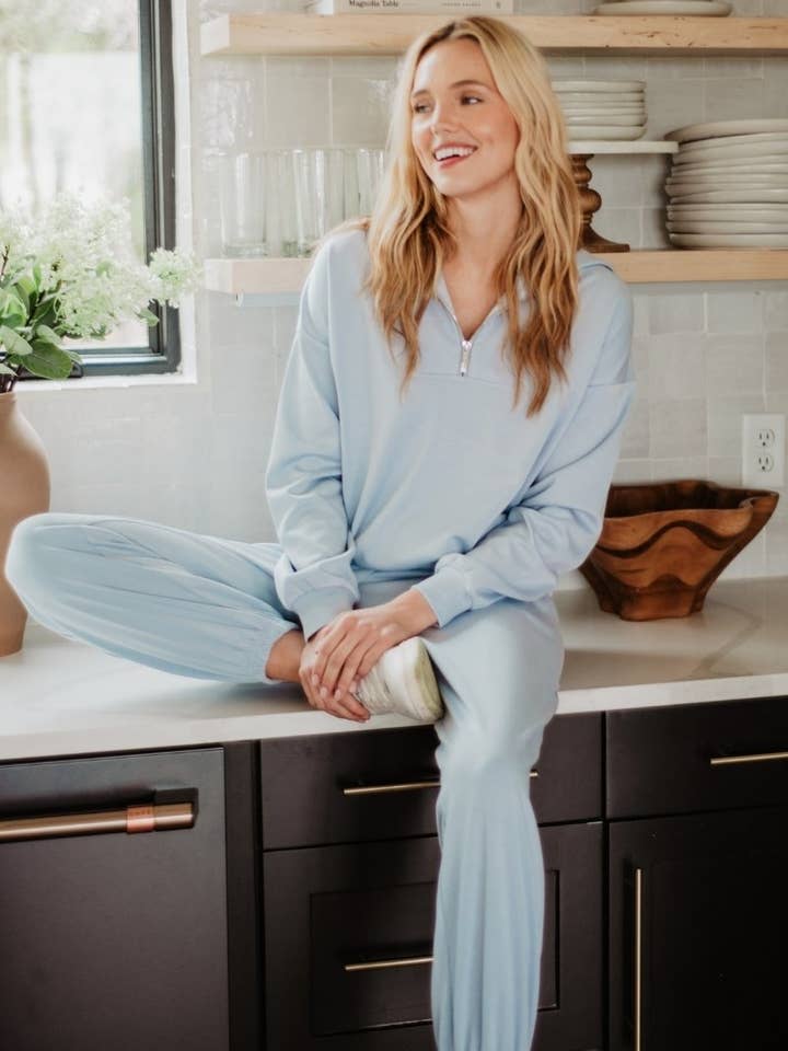 Light Blue Scuba Pants Two Piece Set for wholesale on Faire3