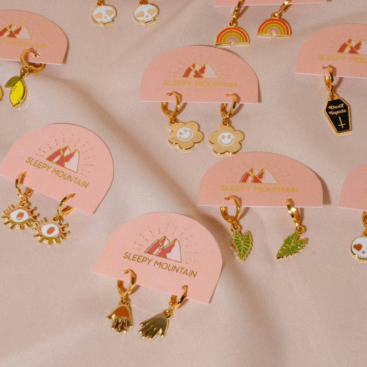 Sleepy Mountain - Wholesale Huggie Earrings - Lemon Huggie Hoop Earrings