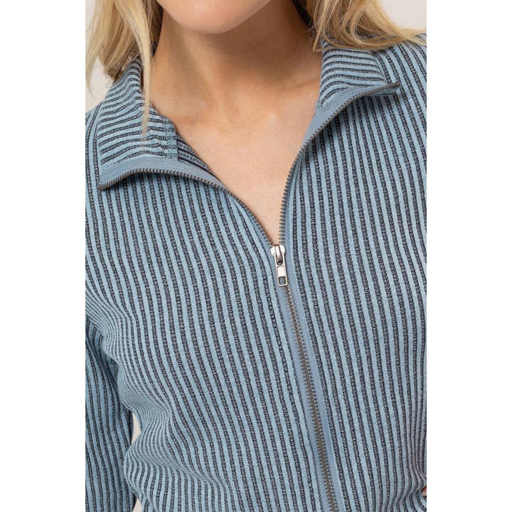 HYFVE - Wholesale Shirt - Women's - Striped Zip-Up Knit Top15