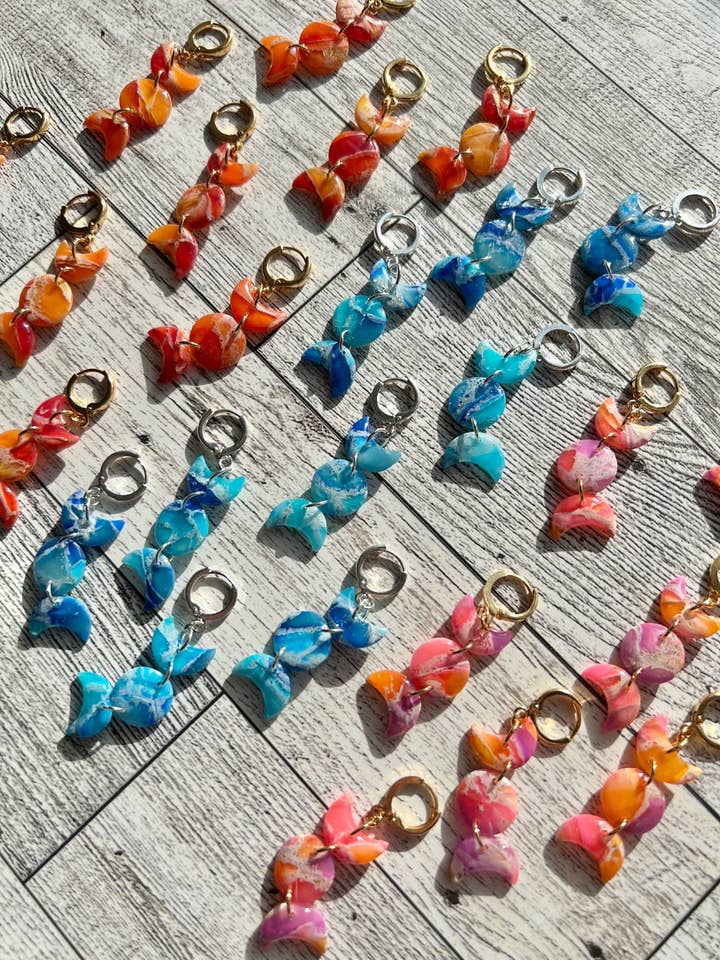 Boucles d'oreilles phase de lune pour la vente par Hayden Handcraft