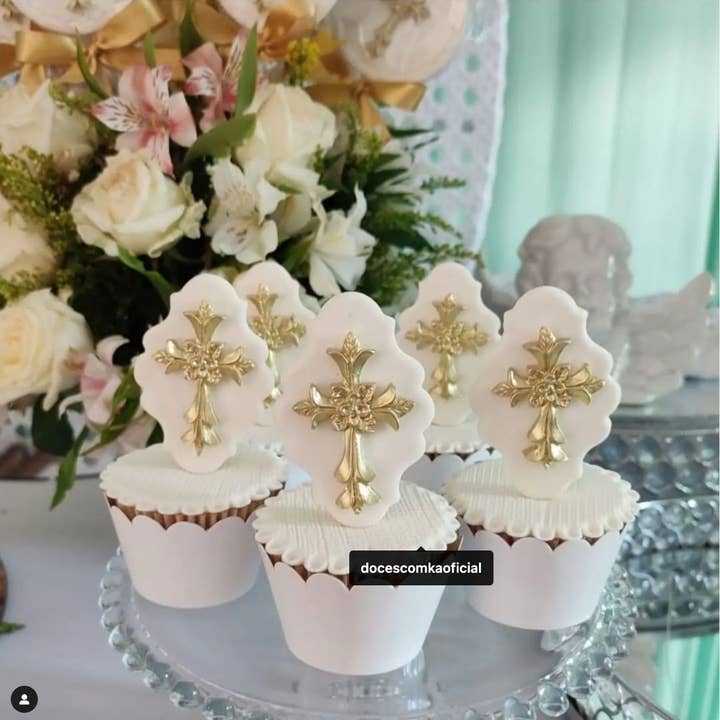 Cross Silicone Mold Baptism Religious Fondant Chocolate mould Cake Cupcake decorating for wholesale by Flexarte USA