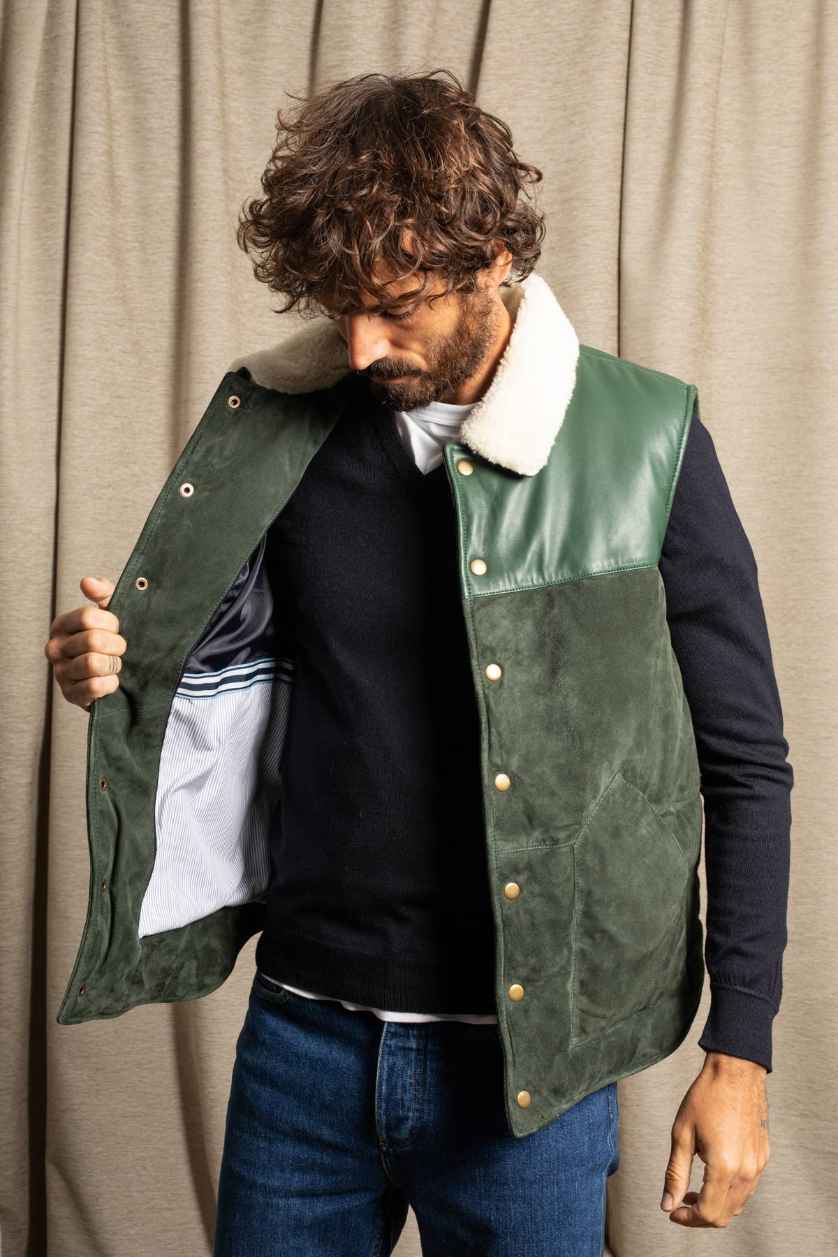 JAQK - Wholesale Outerwear Vest - Men's - Lucky Pine Green Sleeveless Down Jacket5