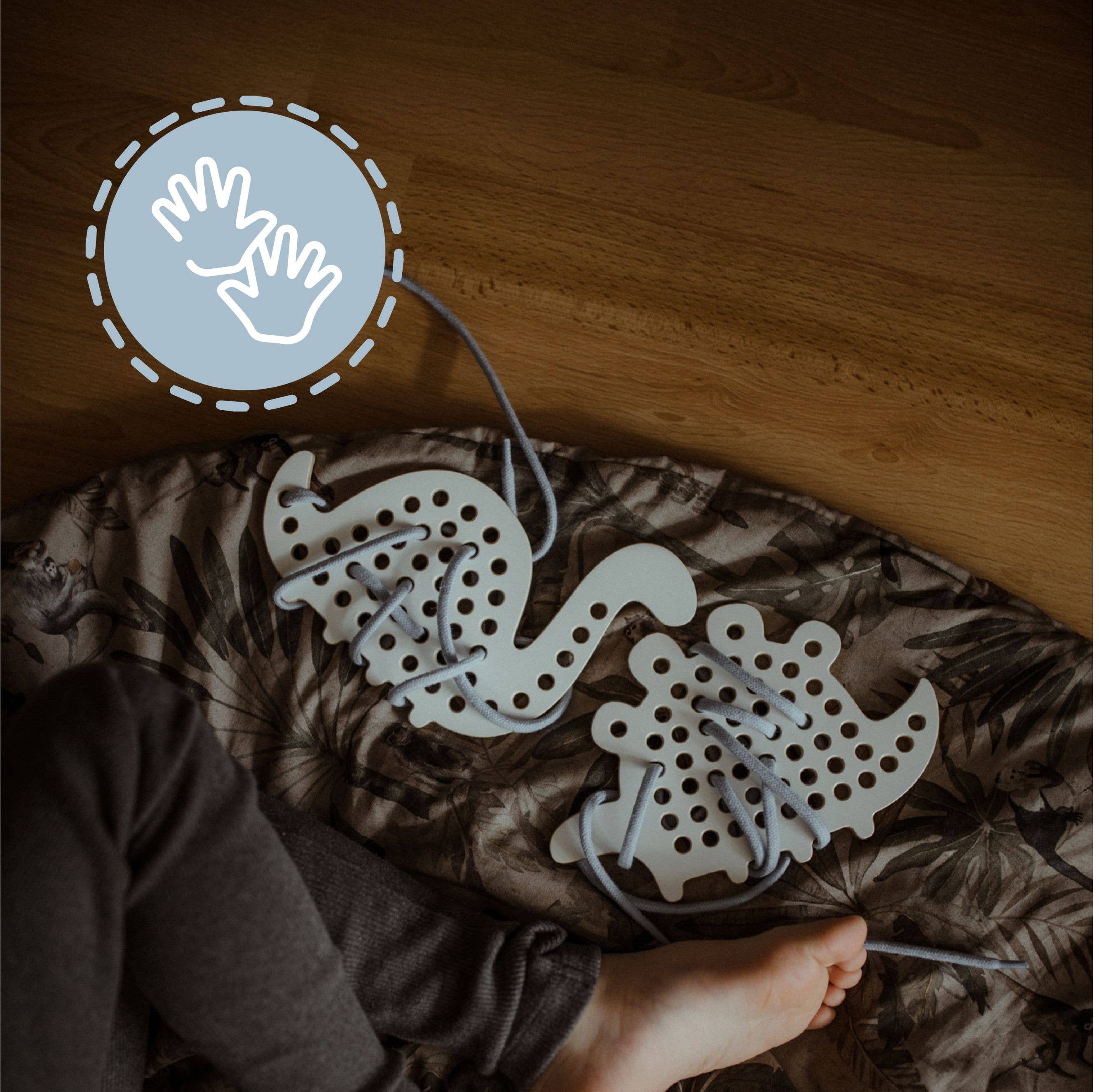 milin - Venta al por mayor Juguete de madera - Niños - Max the Dinosaur, juguete de cordones de madera, montessori8