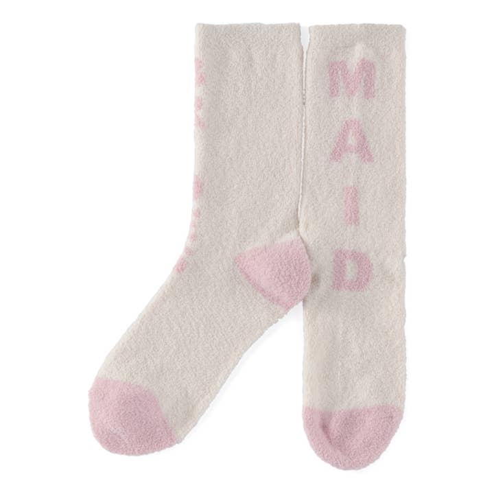 "BRIDES MAID" SOCKS, IVORY for wholesale by Shiraleah