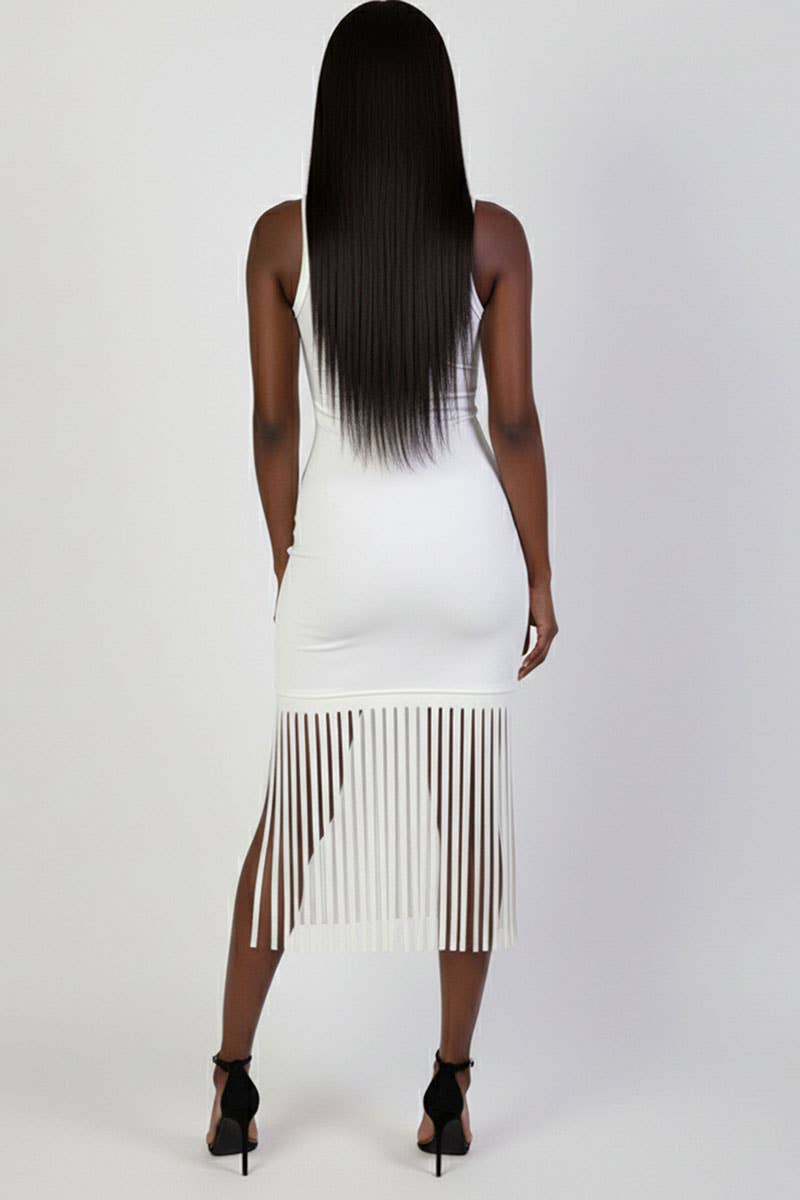 CAPELLA APPAREL - Wholesale Dress - Women's - Sleeveless Fringe Midi Dress11