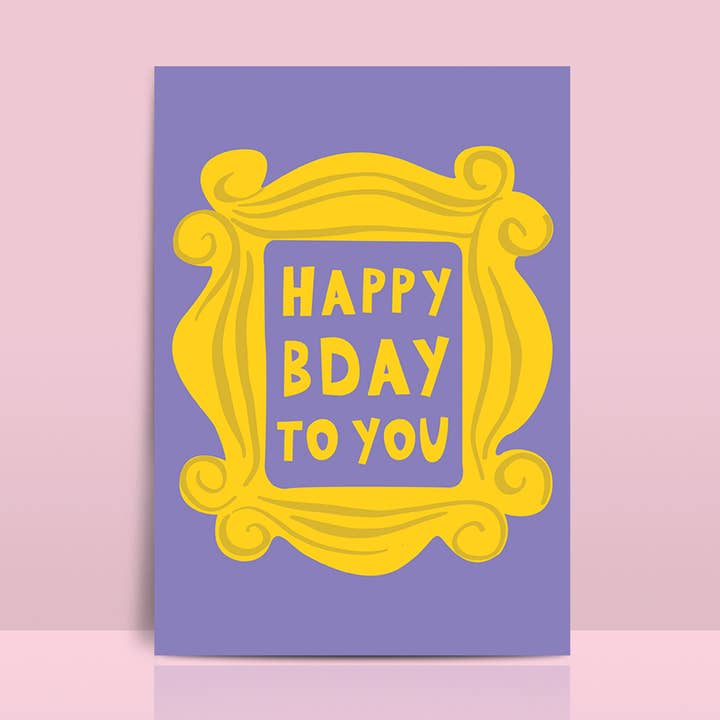 Biglietto di Compleanno con illustrazione dalla serie TV FRIENDS: la porta di Monica per la vendita all'ingrosso da parte di Lemon.lemoff