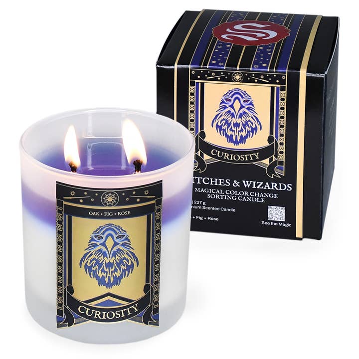 8 oz. Blue Color Change Scented Candle - Bird/Curiosity for wholesale by Spectre Candles