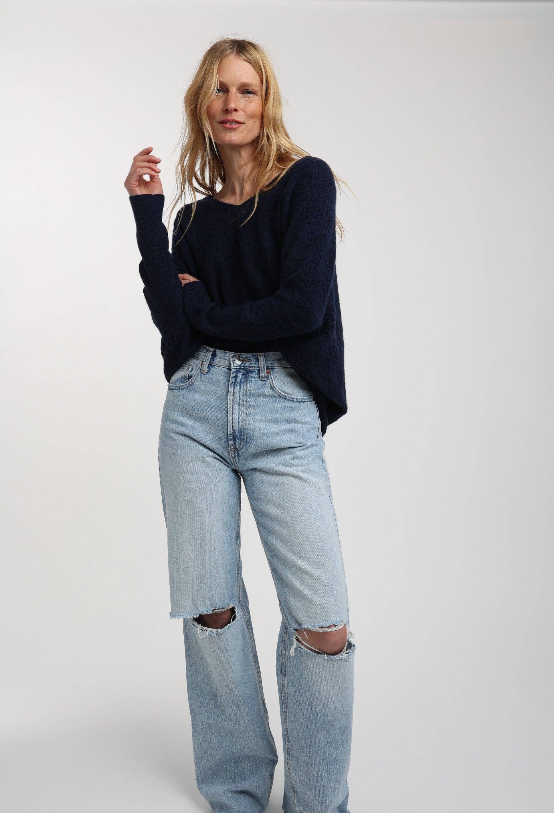 QUINN - Wholesale Knit Sweater - Women's - Cashmere Kendall Oversized Sweater8