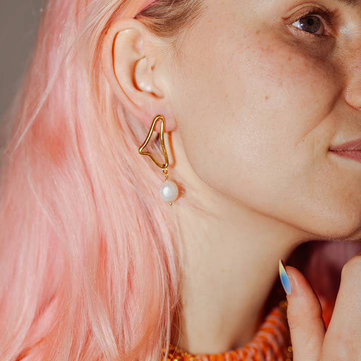 Paulina Otero – Brincos de argola por atacado – Brincos de ondas abstratas3