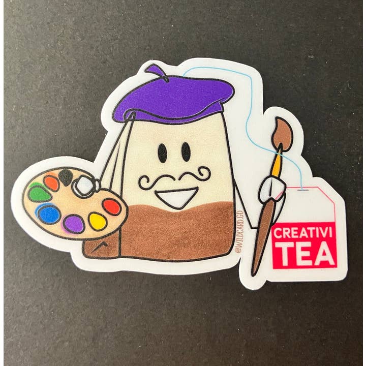 CreativiTEA Wasserdichte Matte Vinyl-Aufkleber 2"x3" für den Großhandel von Wildcard Graphic Design