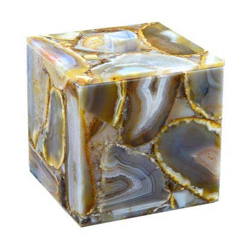 Natuurlijke Agaat Vierkante Container voor wholesale door ETEREO New York