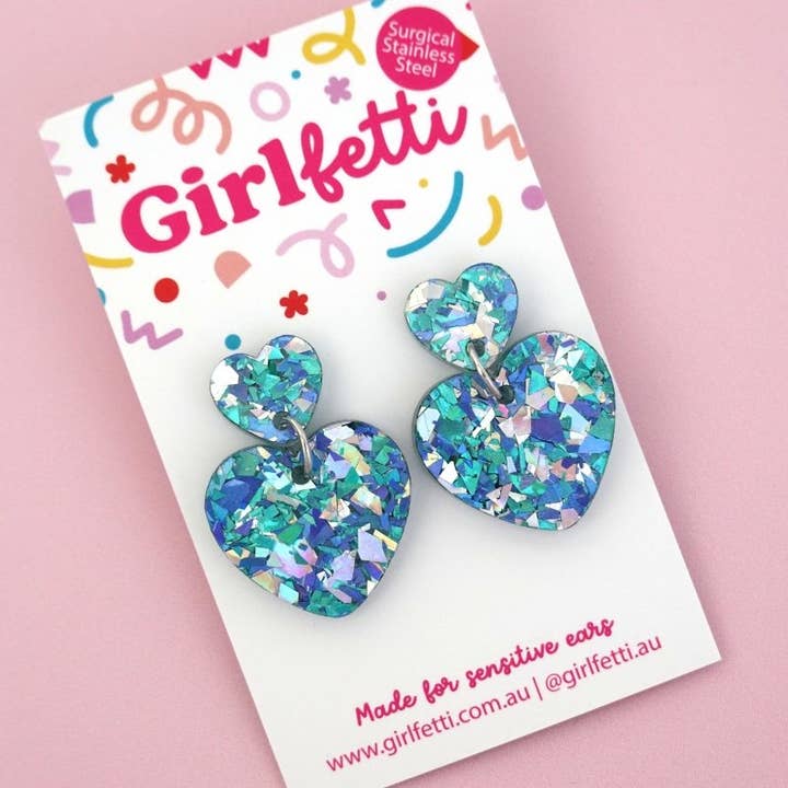 Girlfetti - Wholesale Dangle earrings - Small Heart Acrylic Dangle Earrings3