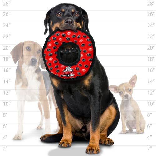 Tuffy Dog Toys - VIP Products - Wholesale Pet Squeaky Toy - Dog - Tuffy Ultimate Ring - Red Paw, Durable, Squeaky Dog Toy4