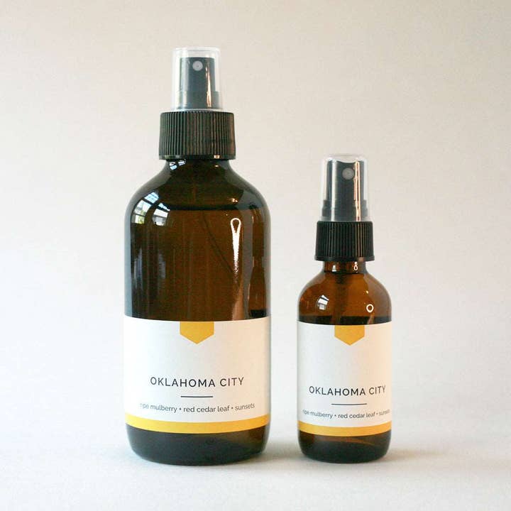 OKLAHOMA CITY Room + Linen Spray - Ripe Mulberry and Red Cedar Leaf, Hand-Poured for wholesale by Vacant Wheel