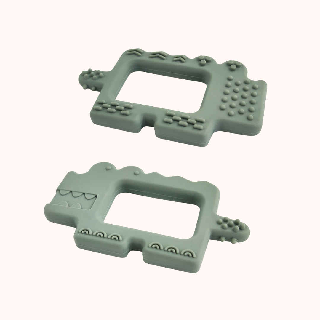 MAVIE - Wholesale Teether (Not Clip-On) - Baby - Blue and Sage - Teething Set2