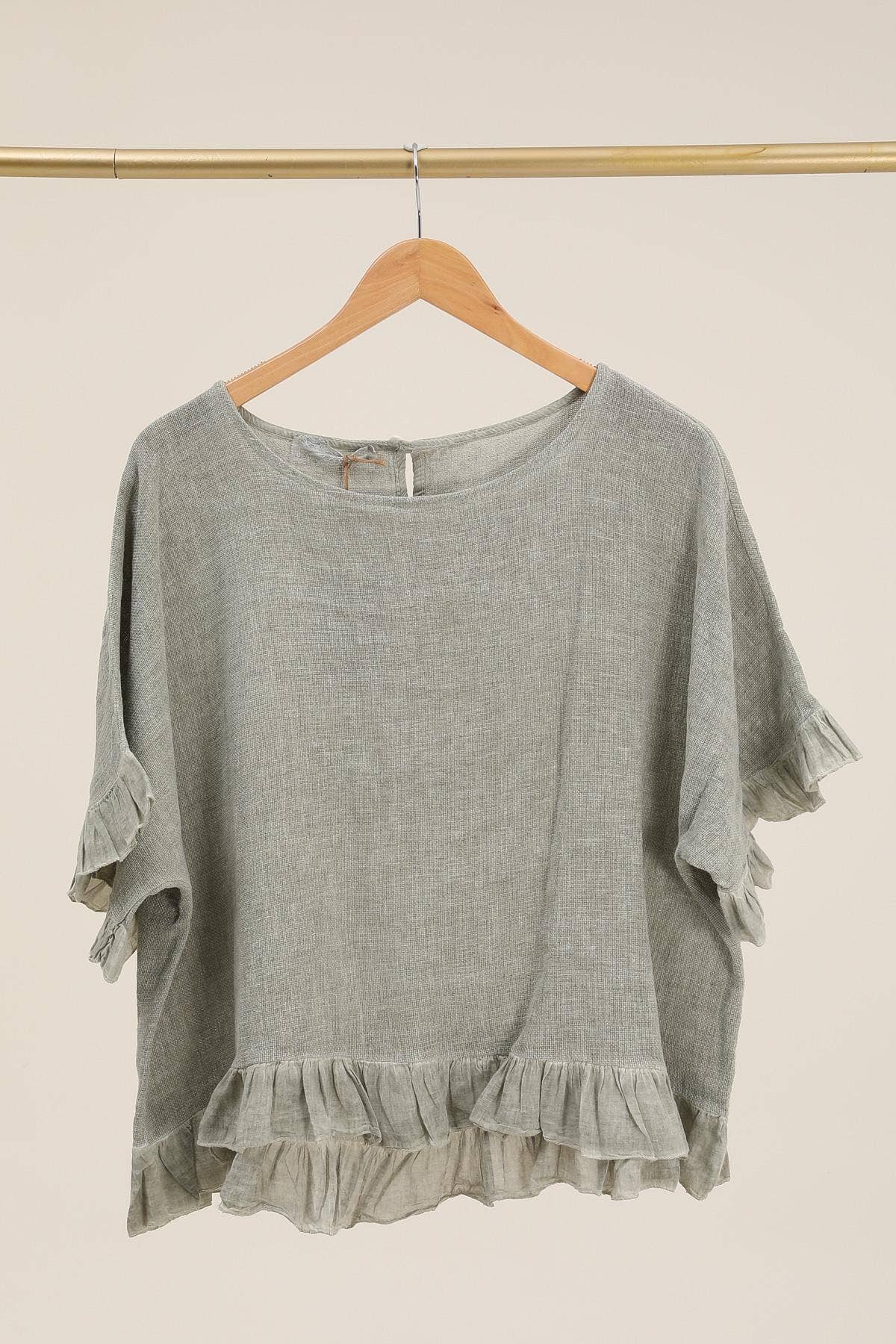 LÉA & LUC - Wholesale Blouse - Women's - Plain blouse in 50% Linen and 50% Cotton REF. 874757
