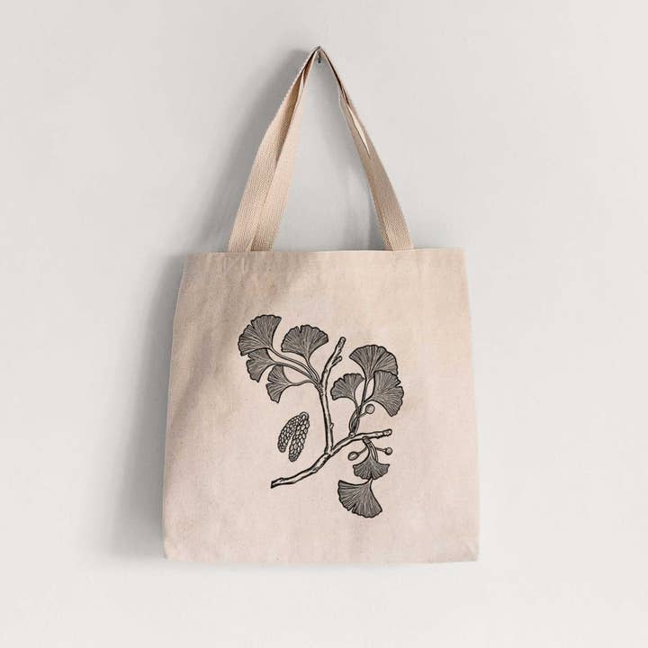 Beige Ginkgo Biloba - Tige de ginkgo avec feuilles - Sac fourre-tout en vente sur Faire