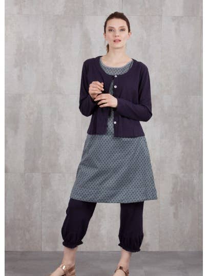 VESTIDO DE TÚNICA ESTAMPADO PÚRPURA-610/71 para venta al por mayor de NID D'ABEILLE