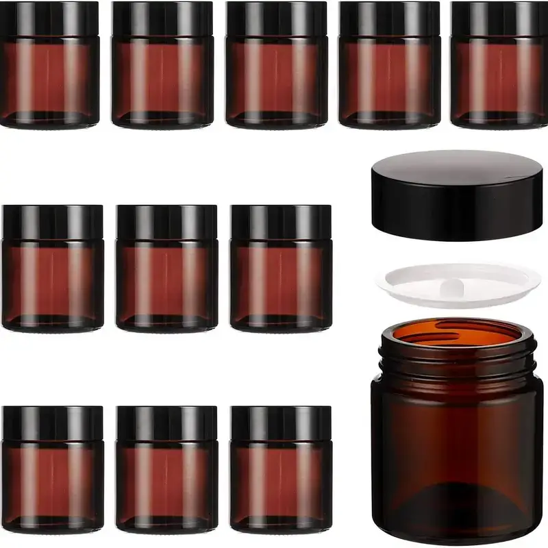 Jara Trading - Vente Pots - Pots en verre ambré pour cosmétiques, rangement, voyage, beauté3