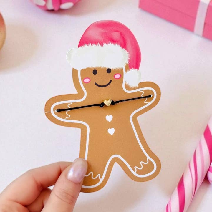 Christmas Gingerbread Man Bracelet, Holiday Gift for Women for wholesale by Dabble Doll